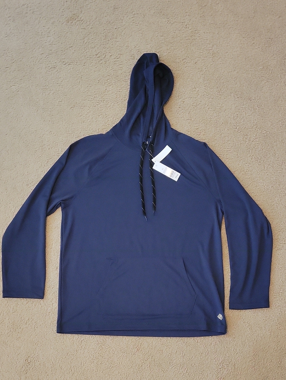 ZELOS Navy Blue Hooded Long-Sleeve Pullover